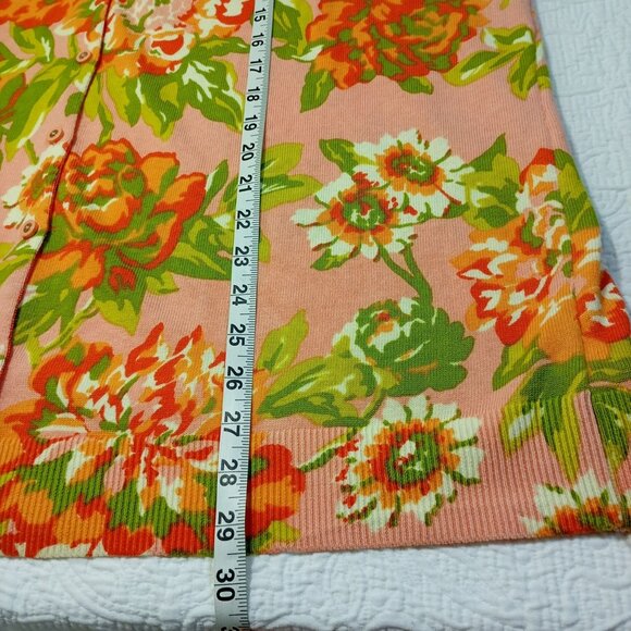 Isaac Mizrahi Live Floral Cardigan Sweater Button Sz 1X 100% Cotton Lightweight - Picture 8 of 10